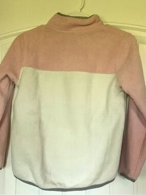 Eddie Bauer Pink and Cream Fleece Pullover Turtleneck
